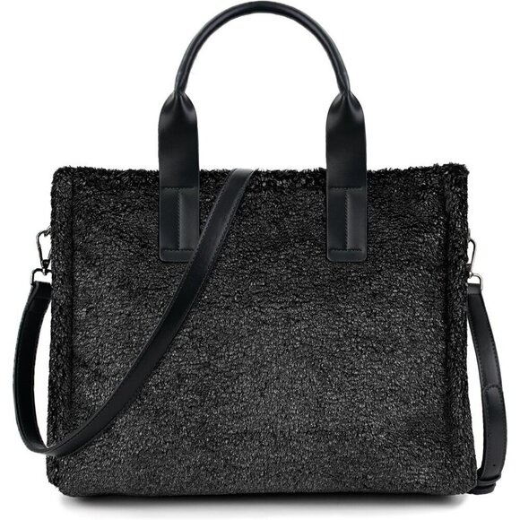 Large Tote Bag for Women Soft Winter Fuzzy Furry Shoulder Purse Handbag - Picture 1 of 6